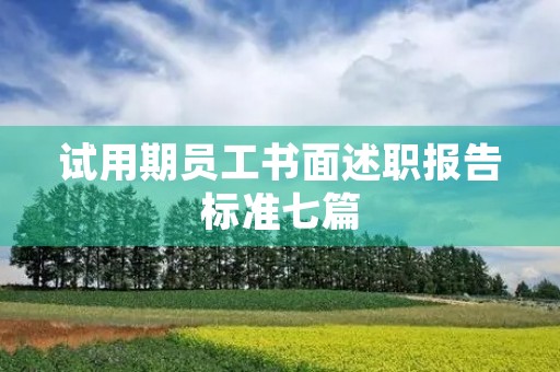 试用期员工书面述职报告标准七篇