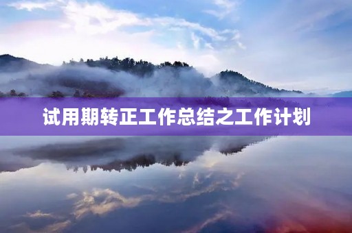 试用期转正工作总结之工作计划