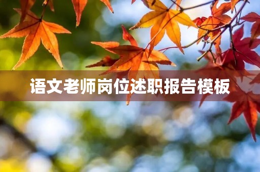 语文老师岗位述职报告模板
