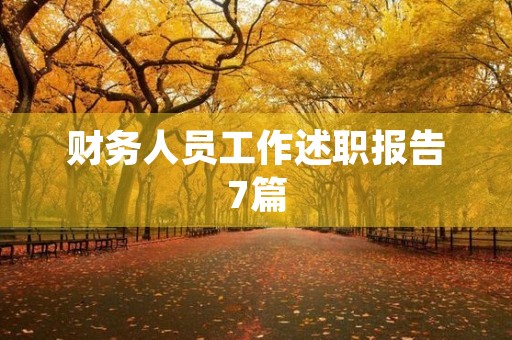 财务人员工作述职报告7篇【内容】