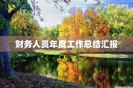 财务人员年度工作总结汇报