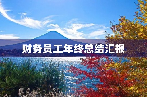 财务员工年终总结汇报 财务员工年终总结汇报