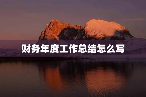 财务年度工作总结怎么写