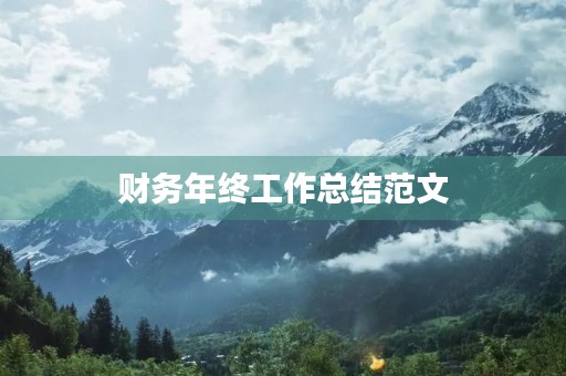 财务年终工作总结范文