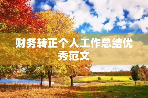 财务转正个人工作总结优秀范文