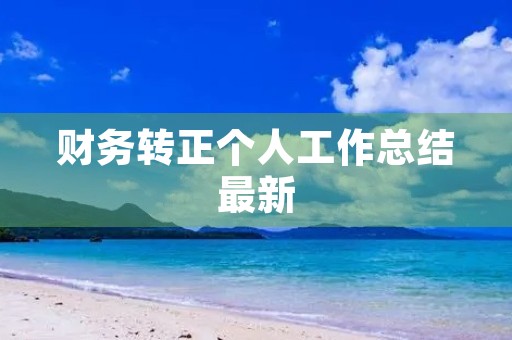 财务转正个人工作总结最新