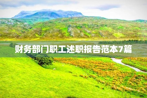财务部门职工述职报告范本7篇