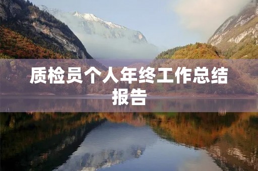 质检员个人年终工作总结报告
