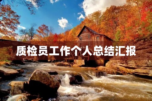 质检员工作个人总结汇报