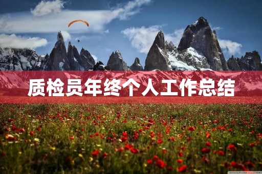质检员年终个人工作总结