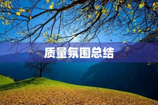 质量氛围总结 质量氛围总结