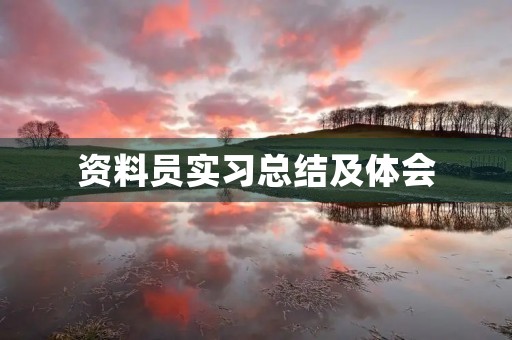 资料员实习总结及体会