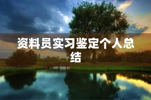 资料员实习鉴定个人总结 资料员实习鉴定个人总结