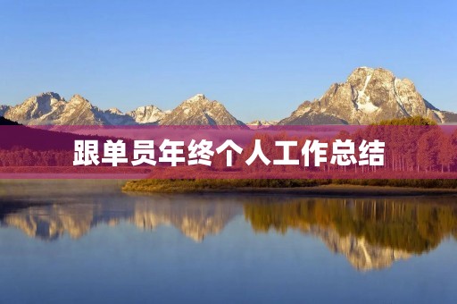 跟单员年终个人工作总结
