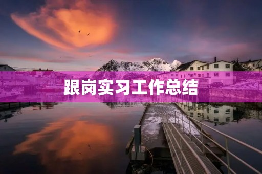 跟岗实习工作总结(5篇) 跟岗实习工作总结(5篇)