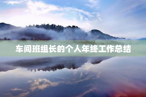 车间班组长的个人年终工作总结 车间班组长的个人年终工作总结