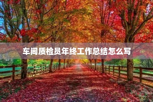 车间质检员年终工作总结怎么写 车间质检员年终工作总结怎么写