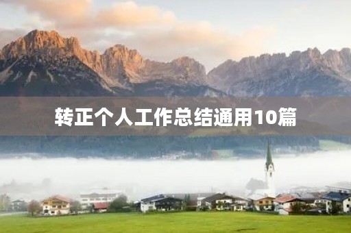转正个人工作总结通用10篇