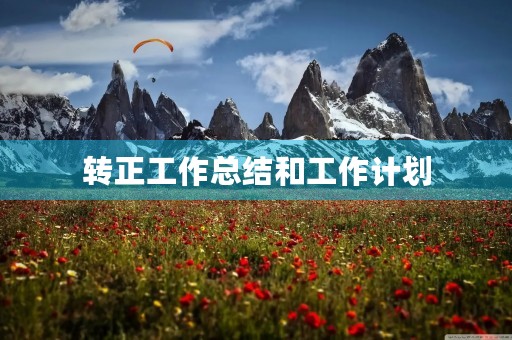 转正工作总结和工作计划