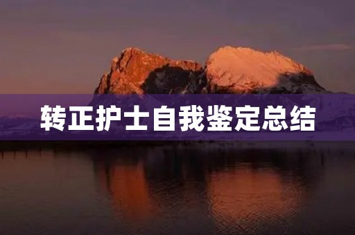 转正护士自我鉴定总结