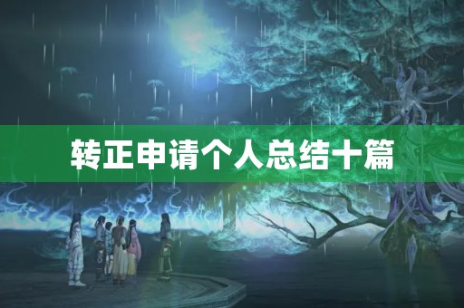 转正申请个人总结十篇