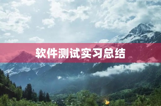 软件测试实习总结