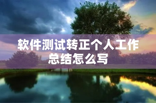 软件测试转正个人工作总结怎么写