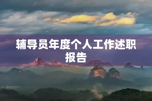 辅导员年度个人工作述职报告 辅导员年度个人工作述职报告
