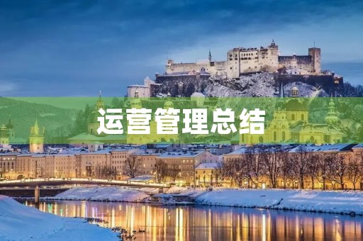 运营管理总结