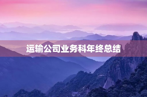 运输公司业务科年终总结