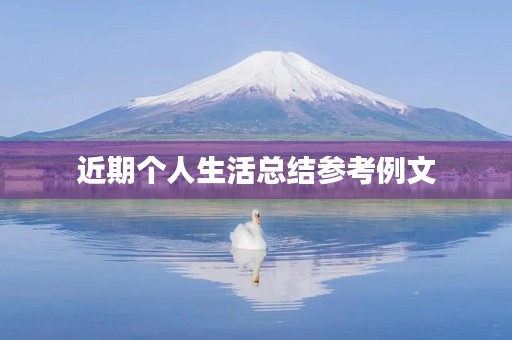 近期个人生活总结参考例文