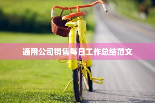 通用公司销售每日工作总结范文