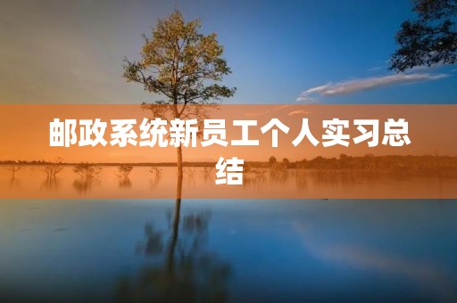 邮政系统新员工个人实习总结 邮政系统新员工个人实习总结