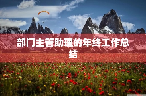 部门主管助理的年终工作总结
