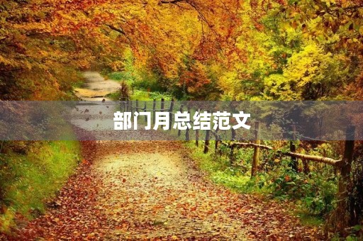 部门月总结范文