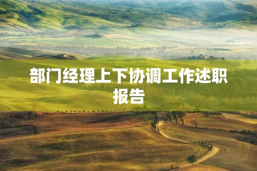 部门经理上下协调工作述职报告