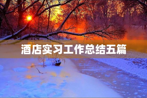 酒店实习工作总结五篇