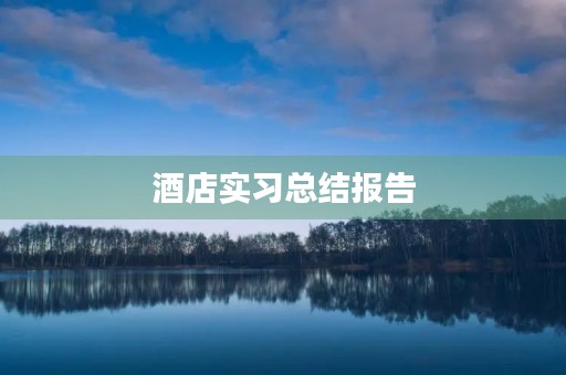 酒店实习总结报告