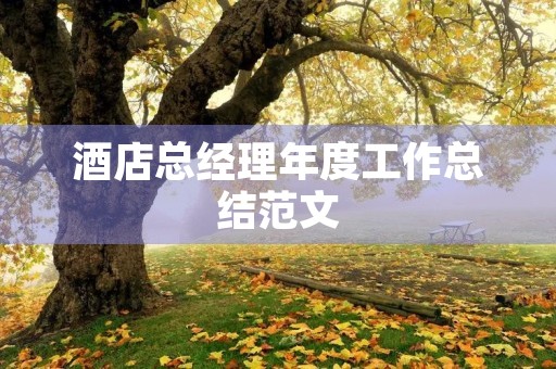 酒店总经理年度工作总结范文