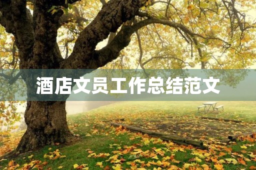 酒店文员工作总结范文