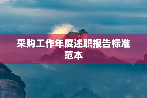 采购工作年度述职报告标准范本