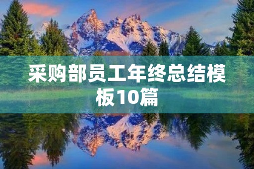 采购部员工年终总结模板10篇