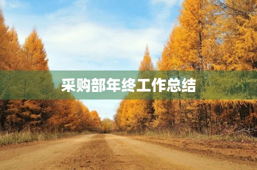 采购部年终工作总结