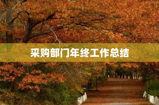 采购部门年终工作总结