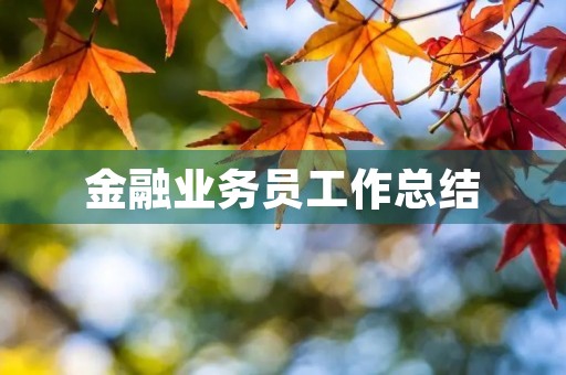 金融业务员工作总结