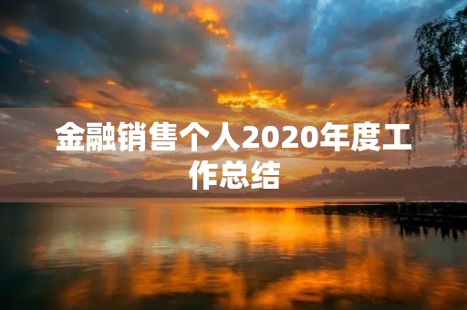 金融销售个人2020年度工作总结
