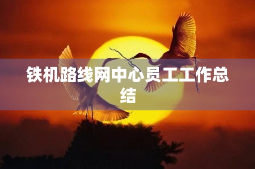 铁机路线网中心员工工作总结