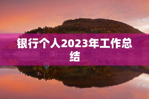 银行个人2023年工作总结