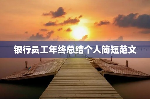 银行员工年终总结个人简短范文