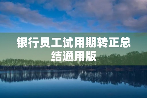 银行员工试用期转正总结通用版